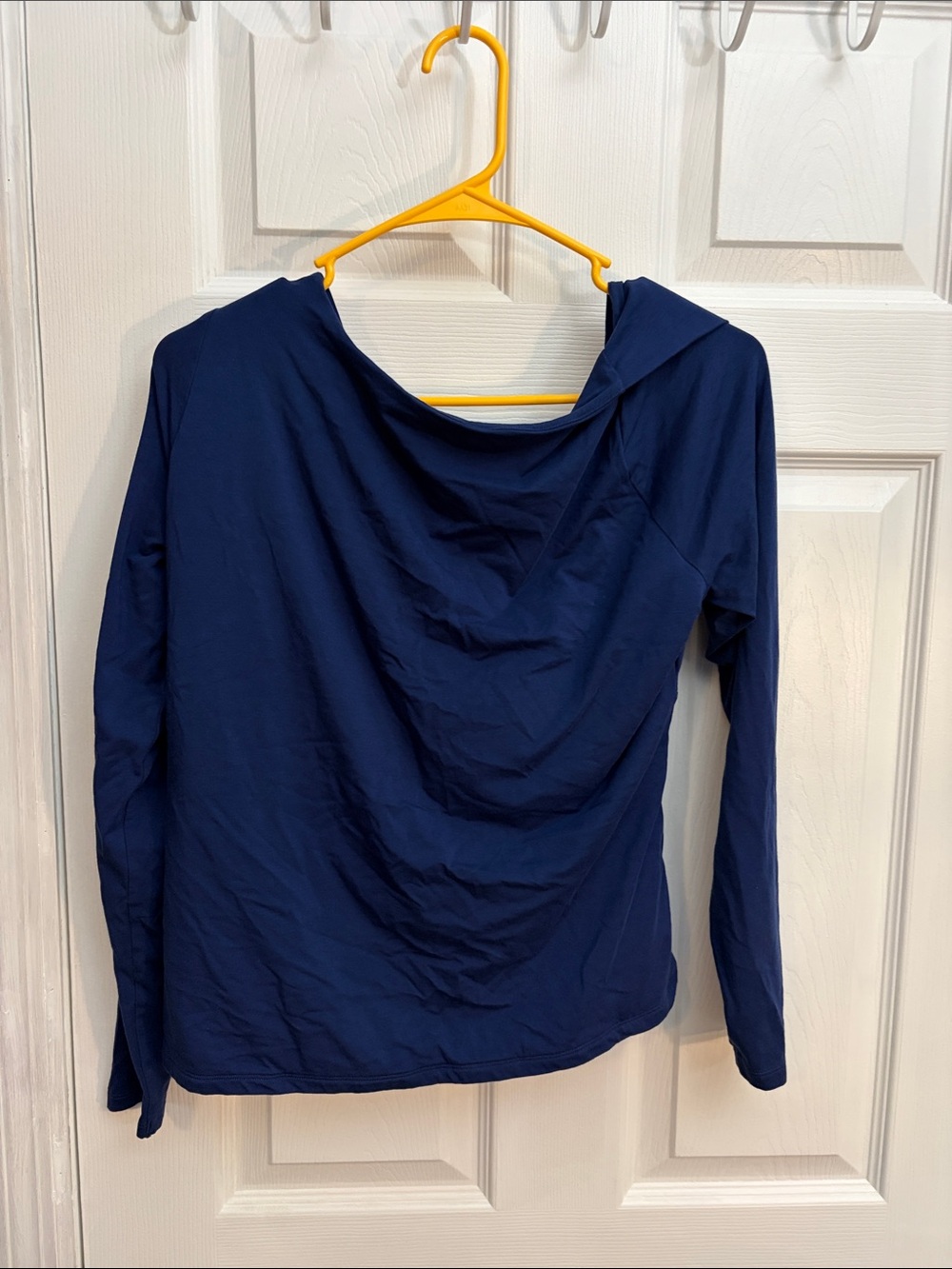 Abercrombie & Fitch Navy Long-Sleeve Draped Top
